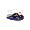 Значок мет. ПЛ на волне с флагом ВМФ СССР (XV) гор. эм.